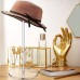Queendiary Hat stands Acrylic Hat Stand Adjustable Clear Wig Hat Display Rack Height Table Hat Holder Pedestal Stand Round Barbell Base Hat Organizer Acrylic Risers Display Stands for Display Hats