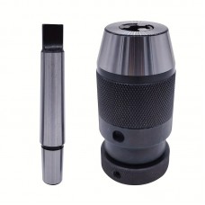 Mojoeagle Chucks for power drills elf Tightening Drill Chuck, 1-16mm Capacity, Morse Taper #2 Arbor, Heavy Duty Keyless Lathe Drill Chuck Set, 20CrMnTi Steel Construction for Milling, Drilling Machines