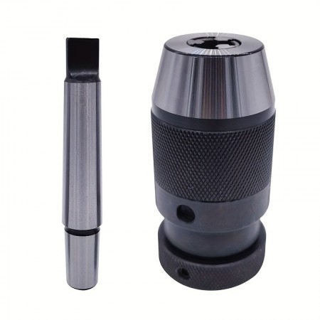 Mojoeagle Chucks for power drills elf Tightening Drill Chuck, 1-16mm Capacity, Morse Taper #2 Arbor, Heavy Duty Keyless Lathe Drill Chuck Set, 20CrMnTi Steel Construction for Milling, Drilling Machines