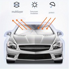 Yeself Automotive windshield shade screens Large Sun Blocking Windshield Cover - Premium RV Sun Shade for Truck, Heat Insulation, Side Blocking, and Snow Protection - Durable and Easy to Install