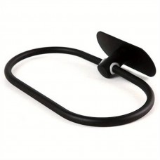 Nicespce Towel racks Black Stainless Steel Oval Towel Ring Rail Holder Wall Mounted Hand Towel Rack Bath