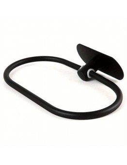 Nicespce Towel racks Black Stainless Steel Oval Towel Ring Rail Holder Wall Mounted Hand Towel Rack Bath
