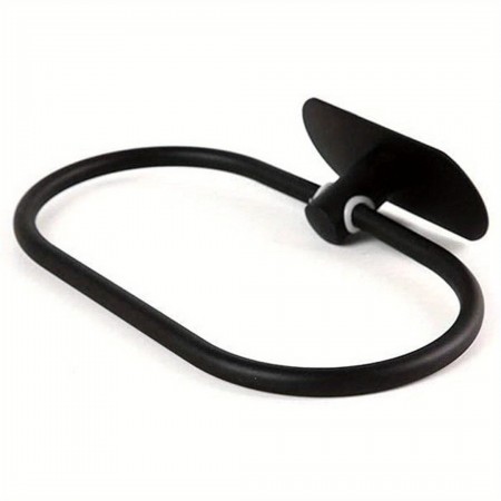 Nicespce Towel racks Black Stainless Steel Oval Towel Ring Rail Holder Wall Mounted Hand Towel Rack Bath