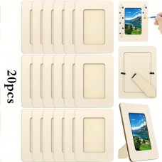Zonelucky Picture Frames 20-Pack Unfinished Wooden Picture Frames 5x7 - Horizontal Tabletop Display