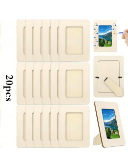 Zonelucky Picture Frames 20-Pack Unfinished Wooden Picture Frames 5x7 - Horizontal Tabletop Display