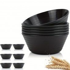 Zonedear Bowls 6pcs Unbreakable Salad Bowls, Striped, Round 