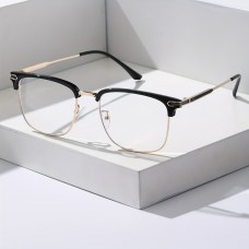 Redzebra Eyeglasses A Pair of Stylish Casual Men'S Metal Frame Glasses with Clear Lenses