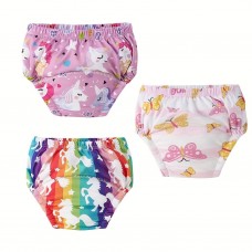 Plustoday Baby diapers 3pcs Youngsters' Pants for Potty - Leakproof, Absorbent Diapers with Cute Print, Easy-On & Portable - Perfect for Summer