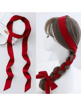 The fox Red Ribbon Hair Tie Hair Braiding Long Small Scarf Women Tie Headband Tie Bags Ribbon Ribbon