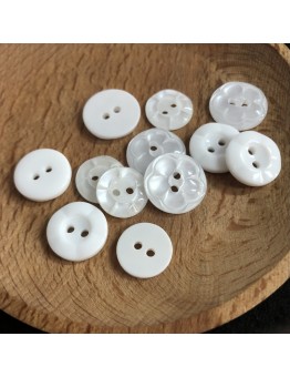 Pretty sea Resin Plum Blossom Buttons Two Eyes Round Bottom Plum Blossom Two Eyes Round Bottom Pearlized Plum Blossom Two Eyes Round Plum Blossom Buttons 50pcs