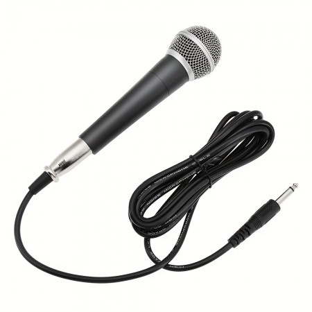 Airshark Microphones Professional Metal SM58LK Wired Cardioid Voice Dynamic Handheld Microphone with 6.35mm XLR Cable for Stage Performance