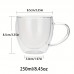 UDIARY Coffee cups 4pcs Double-Walled Insulated Glass Coffee Mugs - Heat Resistant, 250ml