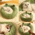 Queendiary Pet cushions Frog-Shaped Plush Pet Bed for Cats - Soft Polyester Fiber Cartoon Design, Cozy Cotton Filling, Ideal for Cats and Small Dogs