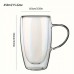 Whitedeer Coffee cups Double-Walled Glass Coffee Mugs with Handles