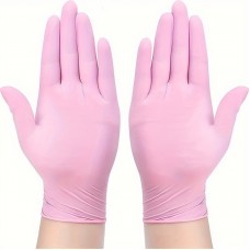 AgetreeMedical gloves Disposable Gloves Ding Qing Pink High Elastic English Protective Rubber Nitrile Gloves 30pcs