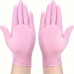 AgetreeMedical gloves Disposable Gloves Ding Qing Pink High Elastic English Protective Rubber Nitrile Gloves 30pcs