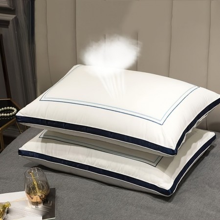 Mojoluck Pillows Luxurious Cervical Support Pillow - Breathable, Skin-Friendly, Fluffy Design for Side & Back Sleepers - Premium Hotel-Quality, Down Alternative, Hypoallergenic, and Ergonomic Sleeping Companion for Ultimate Comfort and Support 2pcs