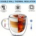 UDIARY Coffee cups 4pcs Double-Walled Insulated Glass Coffee Mugs - Heat Resistant, 250ml