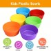 SMILECAT Bowls 18pcs Set of Colorful Reusable Plastic Bowls Unbreakable