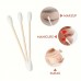 Smile moon Cotton sticks for medical purposes 100pcs Double-headed Flower and Wood Stick Sign, Disposable Daily Cleaning Stick, Portable Packaging