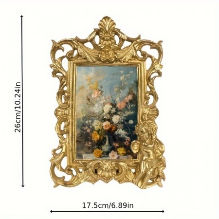 Mojoluck Picture Frames Elegant Vintage Resin Angel Photo Frame - European-Style Wall Hanging Decor for Home & Wedding Mojoluck Picture Frames Elegant Vintage Resin Angel Photo Frame - European-Style Wall Hanging Decor for Home & Wedding