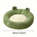 Queendiary Pet cushions Frog-Shaped Plush Pet Bed for Cats - Soft Polyester Fiber Cartoon Design, Cozy Cotton Filling, Ideal for Cats and Small Dogs