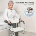 Queendiary Shower seats Shower Chair with Back Support - Padded Handles, 350 Lb Capacity, Sturdy Bath Seat for Seniors, Elderly, Disabled, Handicap, Injured, and Rehabilitation - Easy to Assemble and Clean