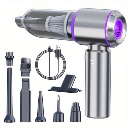 Stonetiger Hand-held vacuum cleaners Brushless Motor 16000Pa High-Suction 4-in-1 Handheld Car Vacuum Cleaner, Portable Air Purifier, Rechargeable Li-ion Battery, USB Charging, 3-Mode Powerful Suction, Detachable Crevice Tool