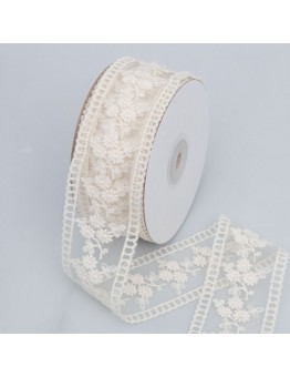 Pink Tiger Beige Lace Jacquard Embroidery Hollow Lace Ribbon DIY Bow Hair Accessories Flower Packaging Straw Hat Clothes Edge Ribbon 3pcs