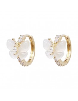 Queensay Niche design sense set diamond silver butterfly earrings earrings temperament fashion light luxury hundred with super fairy earrings