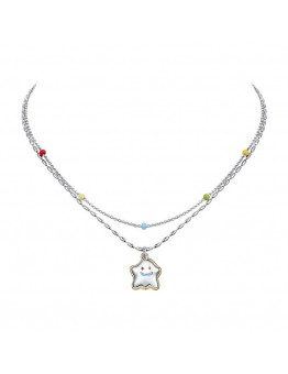  Searose Smiley Land Collection Colorful Beaded Stacking Necklace Women Summer Dopamine Double Layer Necklace