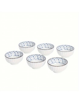 Aerial baby Bowls ceramic bowl set of 6 style tableware rice bowl noodle for family meals 6pcs