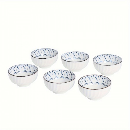 Aerial baby Bowls ceramic bowl set of 6 style tableware rice bowl noodle for family meals 6pcs