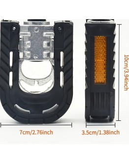 Codelf Bicycle pedal cleats 2pcs QuickFold Aluminum Alloy Bike Pedals with Cleats, Anti-Slip Reflective, Compatible with Mountain & Road Bikes 