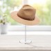 Queendiary Hat stands Acrylic Hat Stand Adjustable Clear Wig Hat Display Rack Height Table Hat Holder Pedestal Stand Round Barbell Base Hat Organizer Acrylic Risers Display Stands for Display Hats