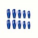 Aestheticstory Artificial fingernails Blue Chrome Mirror Finish Press-On Nails - Long Ballet Shape 10pcs