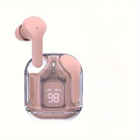 Technologycat Ear phones Latest Transparent LED Display Wireless Earbuds, HiFi Sound Quality, ENC Noise Reduction, Sports Exercise Headphones with Microphone, USB Type-C Charging, 150mAh Rechargeable Lithium Polymer Battery, 1.5-5W Power Range