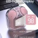 Technologycat Ear phones Latest Transparent LED Display Wireless Earbuds, HiFi Sound Quality, ENC Noise Reduction, Sports Exercise Headphones with Microphone, USB Type-C Charging, 150mAh Rechargeable Lithium Polymer Battery, 1.5-5W Power Range