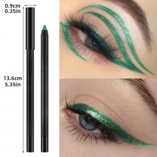 Lucky Oriental Cosmetic pencils Green Glitter Eyeliner Pencil - Beginner-Friendly, Metallic Shimmer for Bold Eye Makeup Looks, Perfect for Eyelid Accents Eyebrow Makeup 2pcs