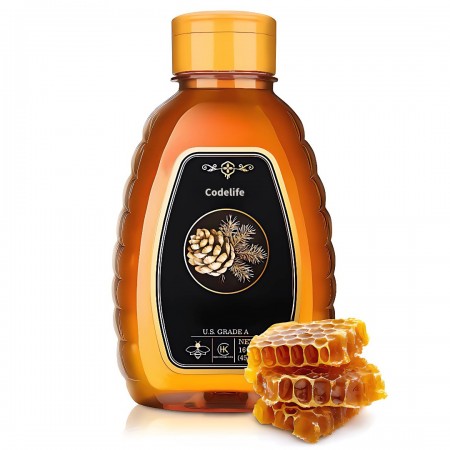 Codelife Honey – Natural, Authentic Premium Honey from Spring-Blooming Acacia Flowers in Turkey | Antioxidant-Rich with Delicate Flavor & Slow Crystallization | Ideal Gift for Honey Lovers – 16 oz