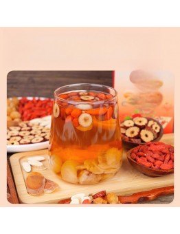 Ladyouth Herb tea Astragalus membranaceus, Red Ginseng and Ophiopogon japonicus Drink Nourishing Qi Red Dates, Longan Gouqi Tea and Camellia Tea for Men and Women Health Tea Bag for Autumn and Winter 690g