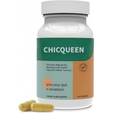 Chicqueen Vitamins Endorsed Gut Health Supplement - 60 Capsules - Relief from Gas and Bloating, Repairs Leaky Gut with Magnesium, Berberine, Vitamin D, Quercetin & More - Gut Health & Colon Cleanse Formula