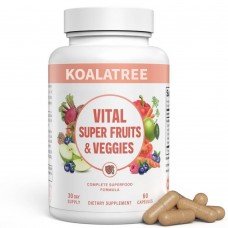 Koalatree Dietary supplements Vital Super Fruits & Veggies - Daily Superfood Capsules for Adults - Fruit & Vegetable Supplements to Boost Immunity & Energy - 2-in-1 Formula for Overall Wellness - Fruit and Vegetable Capsules