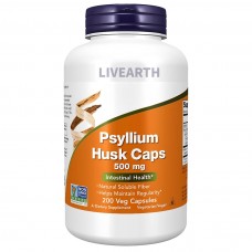 Livearth Dietary supplements for humans NOW Foods Supplements, Psyllium Husk Caps 500 mg, Non-GMO Project Verified, Natural Soluble Fiber, Intestinal Health*, 200 Veg Capsules