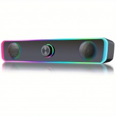 Cloudangle Wireless speakers Computer Speakers - USB Powered Wired Stereo Sound Bar, Dual Speaker 2. 0 Channel, Non-Water Resistant Desktop Speakers for PC, Laptop with LED Lights, Wall/Tabletop Mountable