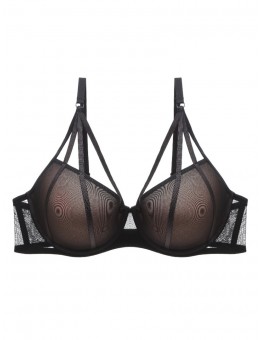 Eggrabbit Bras Mesh Thick Cup Gathered Fashionable Women's Underwear Bra L size