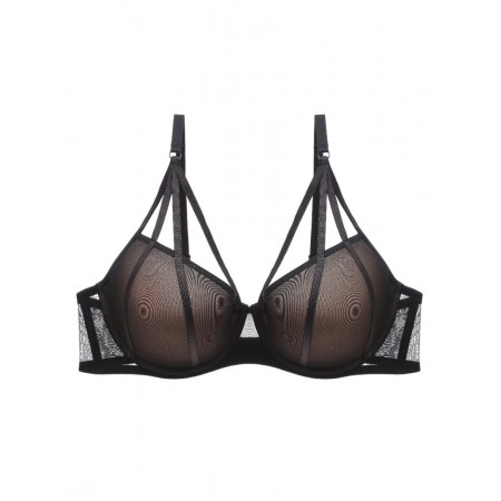 Eggrabbit Bras Mesh Thick Cup Gathered Fashionable Women's Underwear Bra L size