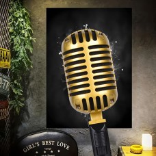 Spiderking Microphones Vintage Golden Dynamic Vocal Microphone with Classic Retro Design - Ideal for Karaoke, Live Streaming & Recording, 6.35mm Jack, Aluminum Body, No Battery Required