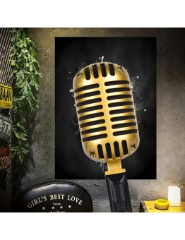 Spiderking Microphones Vintage Golden Dynamic Vocal Microphone with Classic Retro Design - Ideal for Karaoke, Live Streaming & Recording, 6.35mm Jack, Aluminum Body, No Battery Required