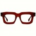 Heartiger Eyeglasses Red Square Acetate Full Rim Glasses for Running - Fashionable Decorative Eyewear